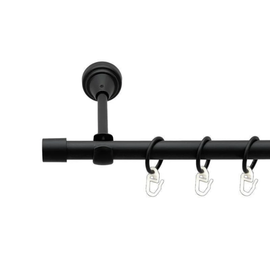 Карниз 1,6 м одинарный черный мат 