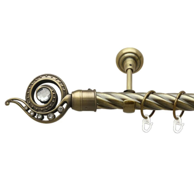 Карниз 3 м одинарный витый антик "глаз дракона" d 25