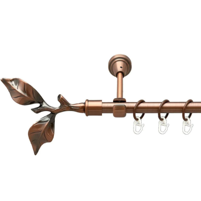 Карниз раздвижной "Cardinal" 1,6-3,1м медь античная лист розы 1