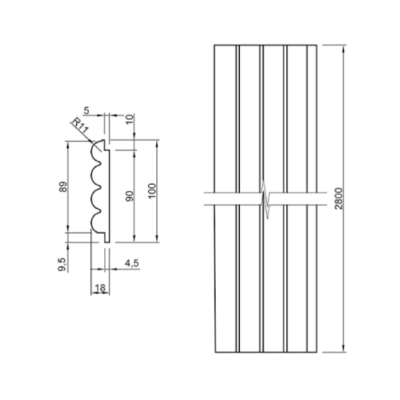 Стеновые панели AGT LB2200 248 Тик (матовый) (18*100*2800)