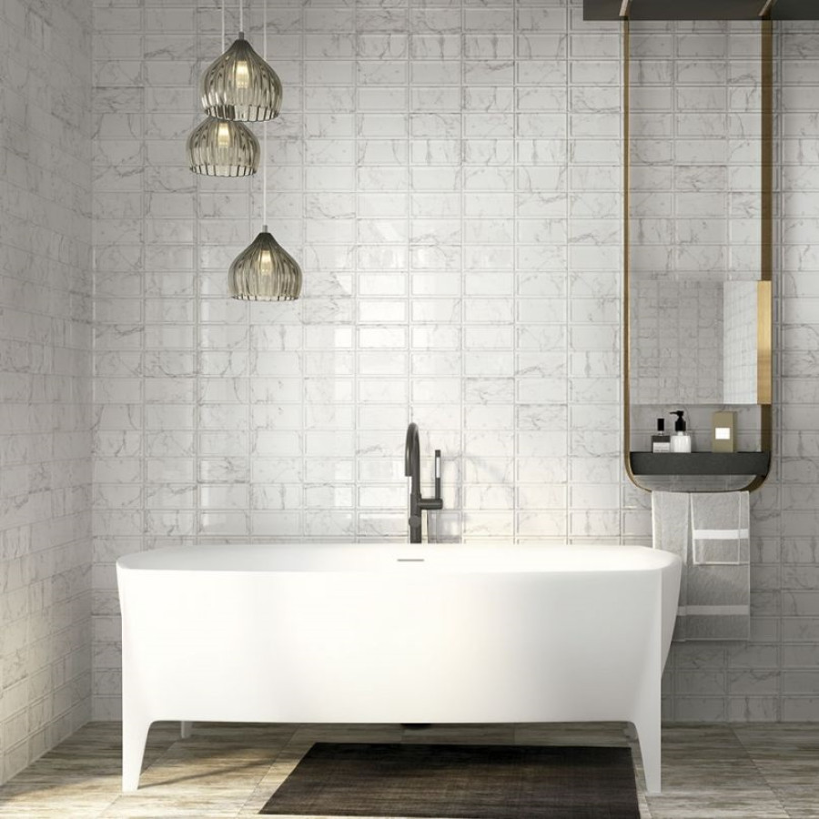 Плитка Almera Ceramica Inmetro Carrara Brillo 10x20 см - фото 2