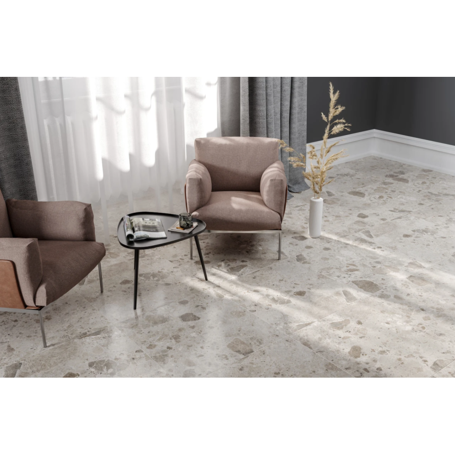 Плитка керамогранитная Golden Tile Ambra бежевый RECT 600x600x10 - фото 3