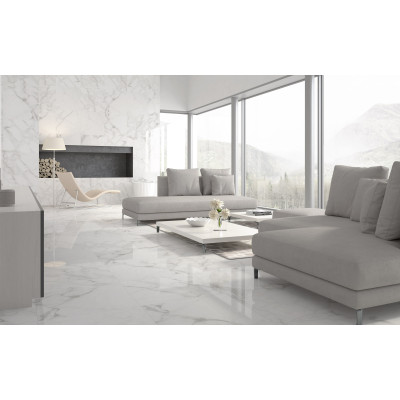 Плитка керамогранітна Golden Tile Calacatta Extra H90510 білий