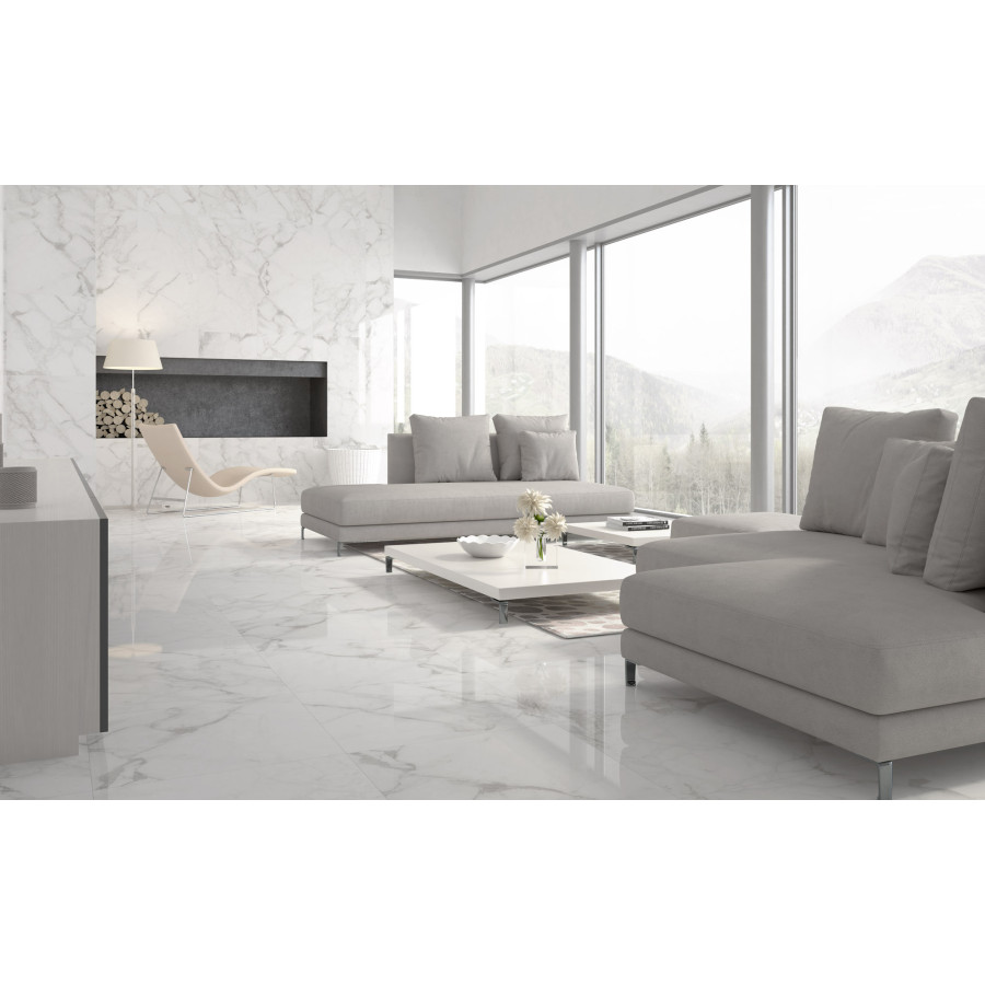 Плитка керамогранитная Golden Tile Calacatta Extra H90510 белый - фото 2