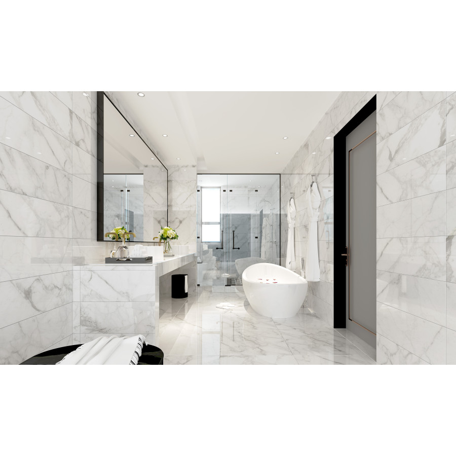 Плитка керамогранитная Golden Tile Calacatta Extra H90510 белый - фото 3