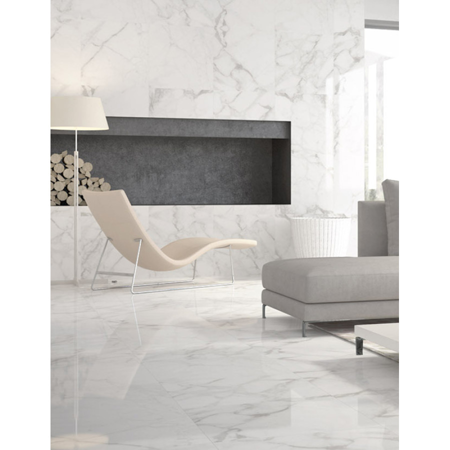 Плитка керамогранитная Golden Tile Calacatta Extra H90510 белый - фото 4
