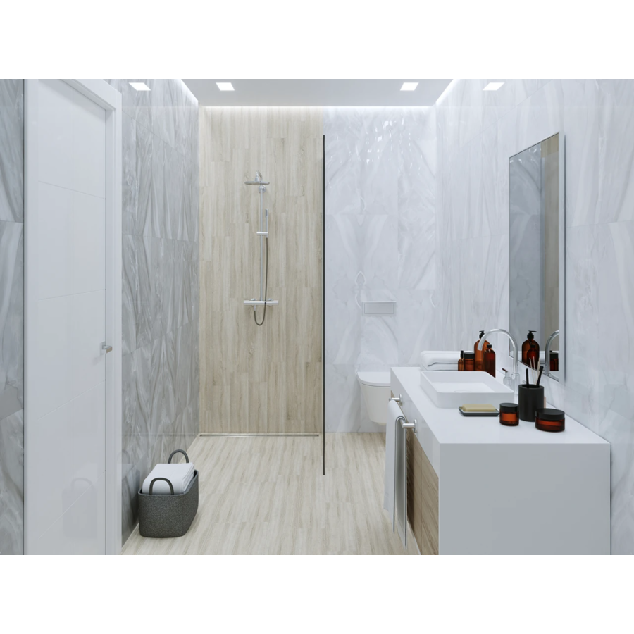 Плитка стеновая Golden Tile Lazurro светло-серый 300x600x9 - фото 2