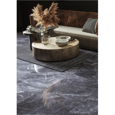 Плитка керамогранітна Golden Tile Space Stone чорний RECT 595x595x11