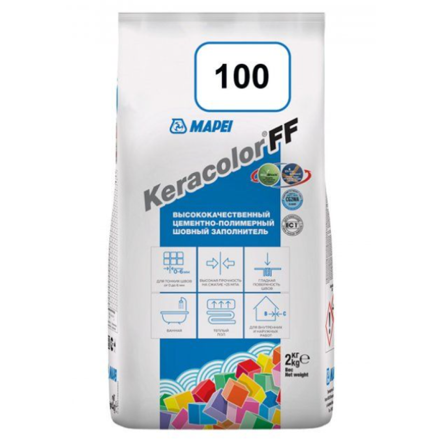 Затирка для швів Mapei Keracolor 100 Білий 2кг - фото 1