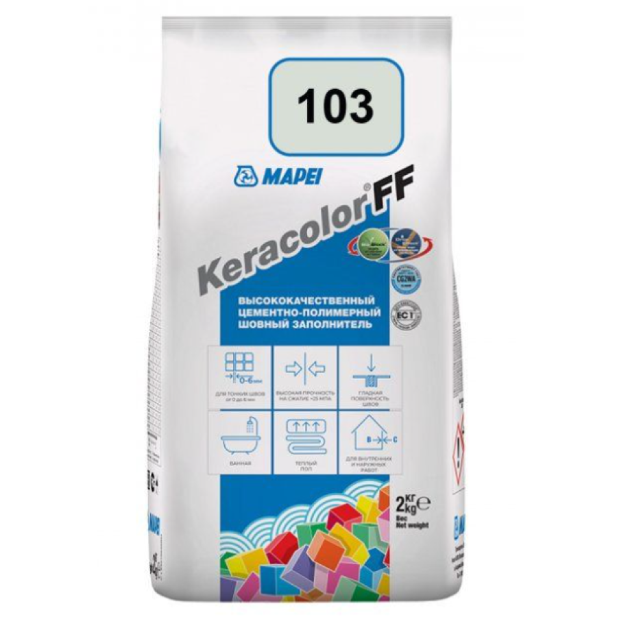 Затирка для швів Mapei Keracolor 103 Білий місяць 2кг - фото 1