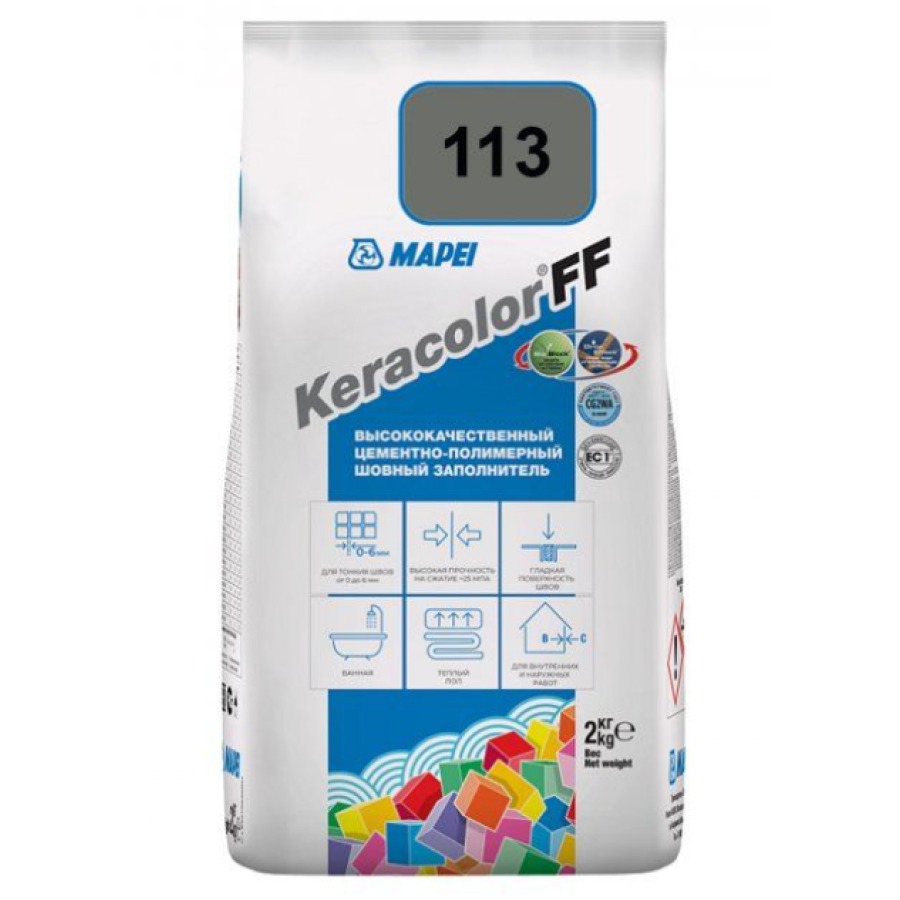 Затирка для швів Mapei Keracolor 113 Цементний сірий 2кг - фото 1