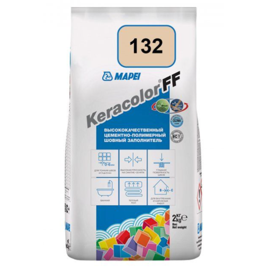 Затирка для швів Mapei Keracolor 132 Бежевий 2кг - фото 1