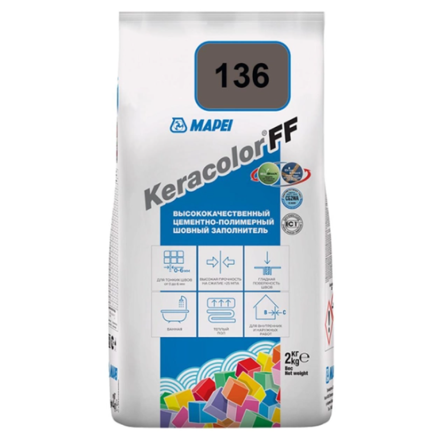 Затирка для швів Mapei Keracolor 136 Гончана глина 2кг - фото 1