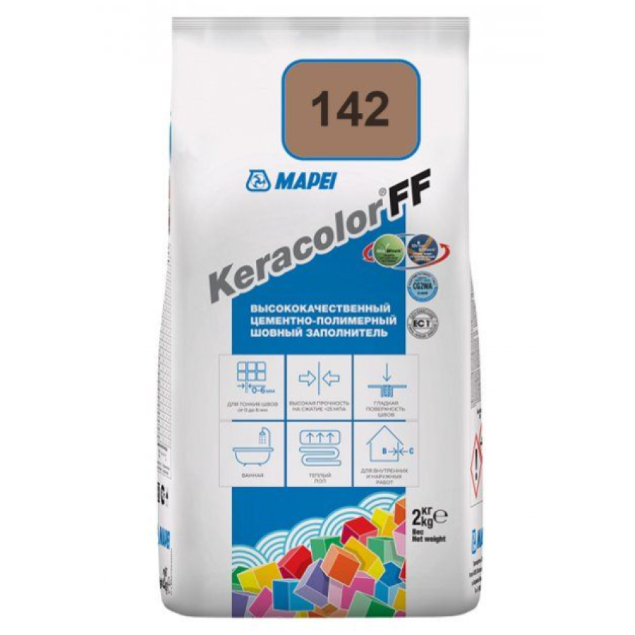 Затирка для швів Mapei Keracolor 142 Коричневий 2кг - фото 1