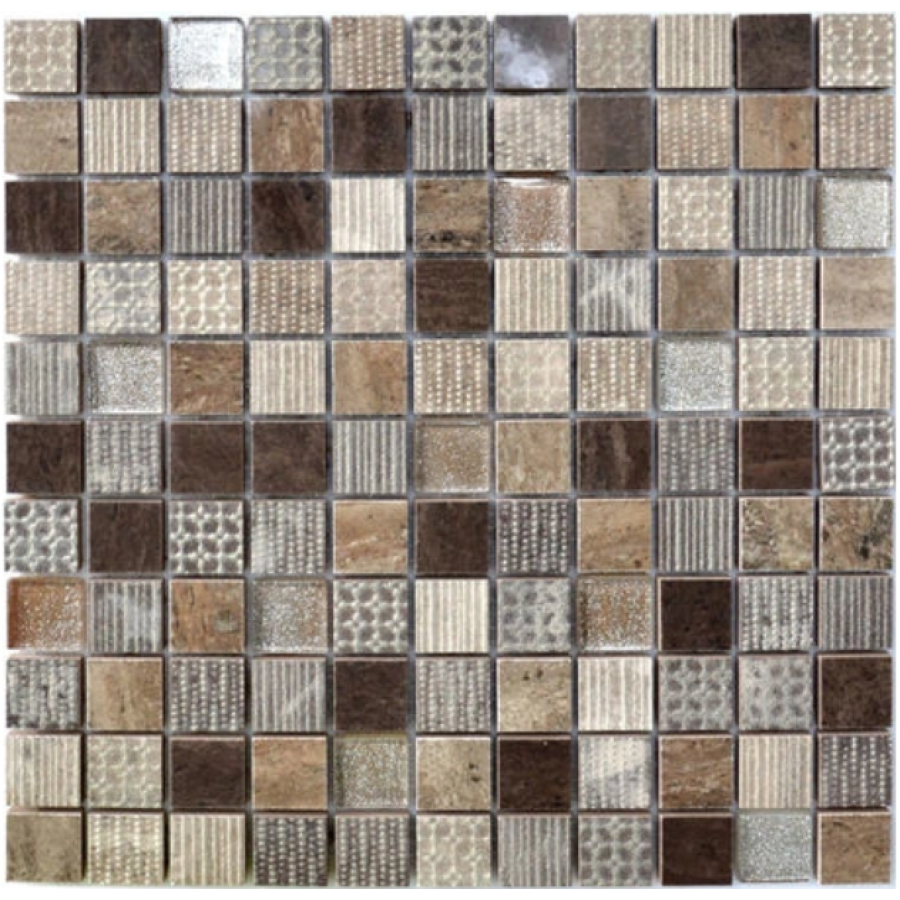 Мозаика декоративная KOTTO КЕРАМИКА СМ 3045 С3 Brown/Eboni/Beige Silver 30х30 - фото 1