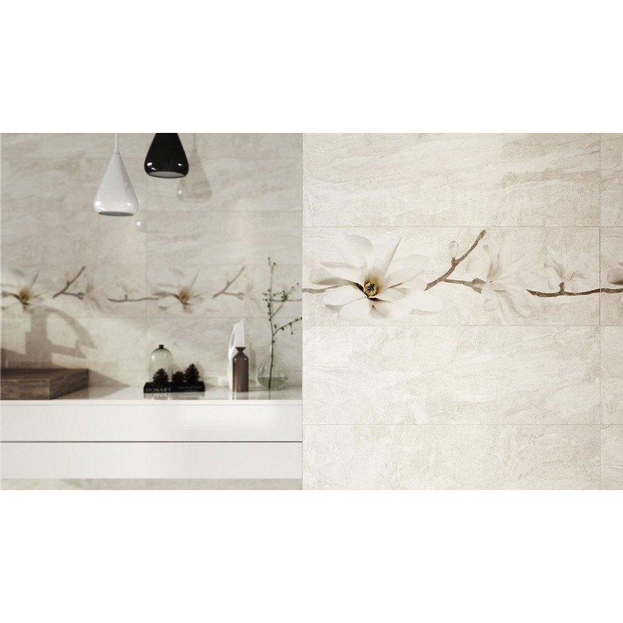 Плитка декор Opoczno Stone Flowers Beige Inserto 25x75 см - фото 2