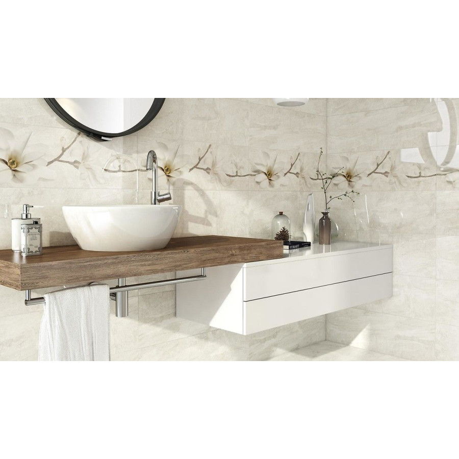 Плитка декор Opoczno Stone Flowers Beige Inserto 25x75 см - фото 4