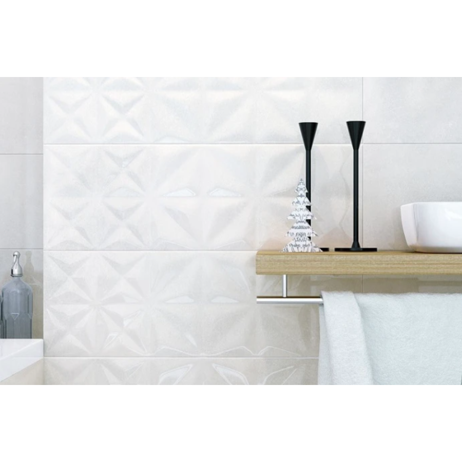 Плитка Opoczno White Glossy Squares Structure 250×750x10 - фото 2