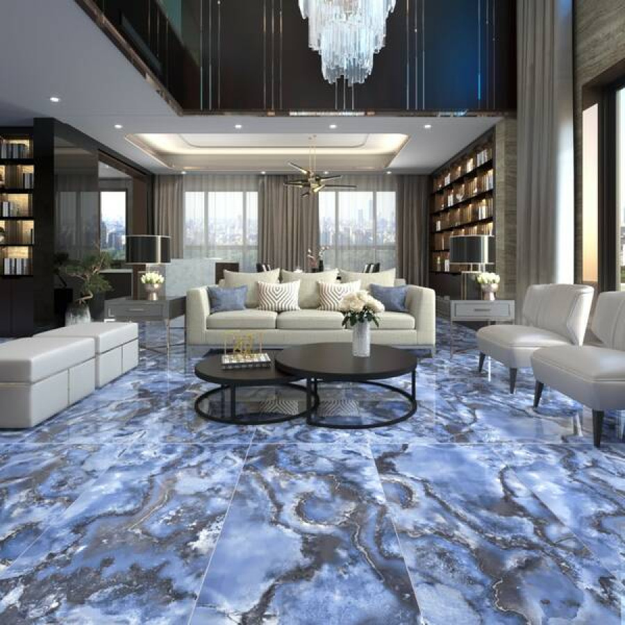 Плитка Almera Ceramica-2 Onyx Blue Pol 60x120см - фото 2