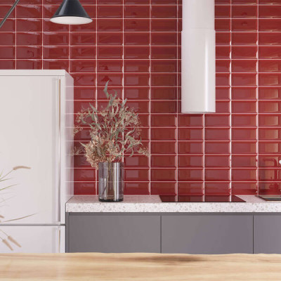 Плитка Golden Tile Metrotiles Красный 469061 10x20 см