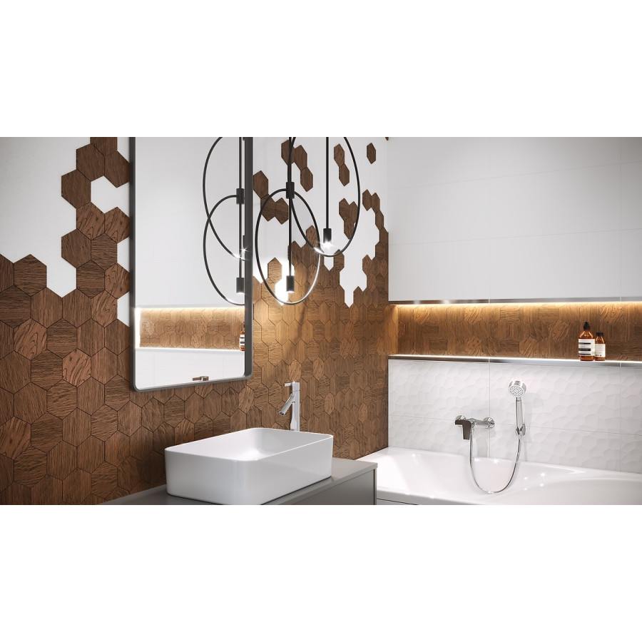 Плитка OPOCZNO FLAKE WHITE STRUCTURE 10×600×297 - фото 2