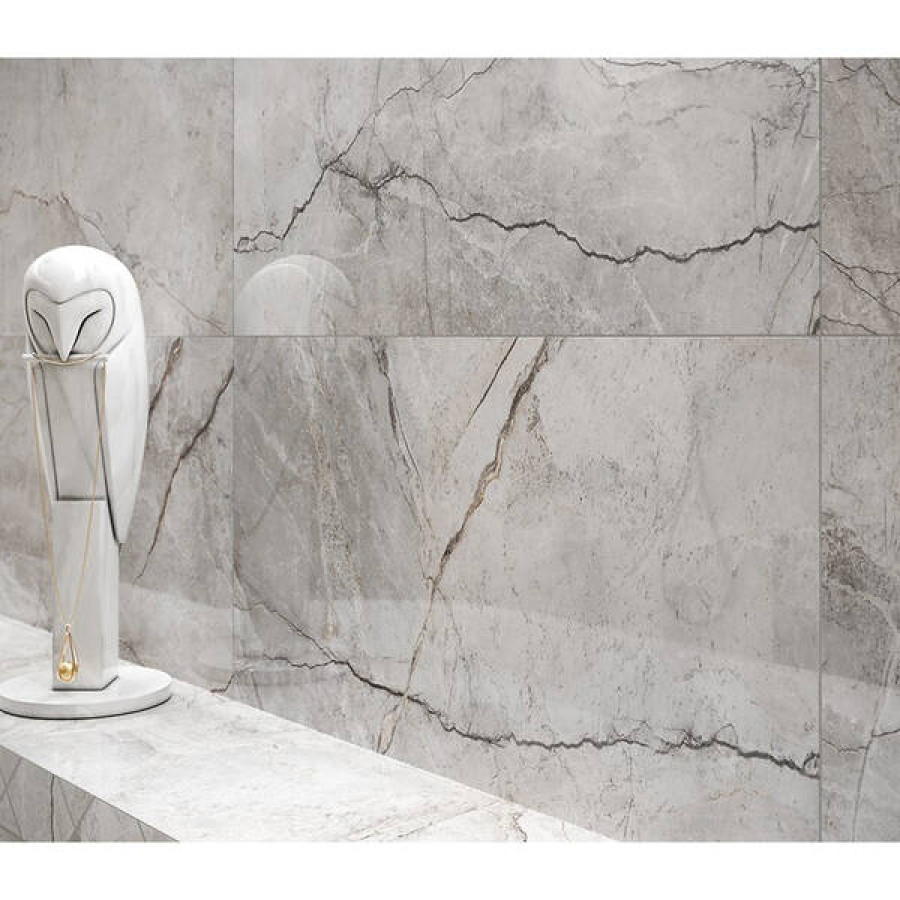 Плитка OPOCZNO STONE HILLS GREY GLOSSY RECT 8×598×298 - фото 3