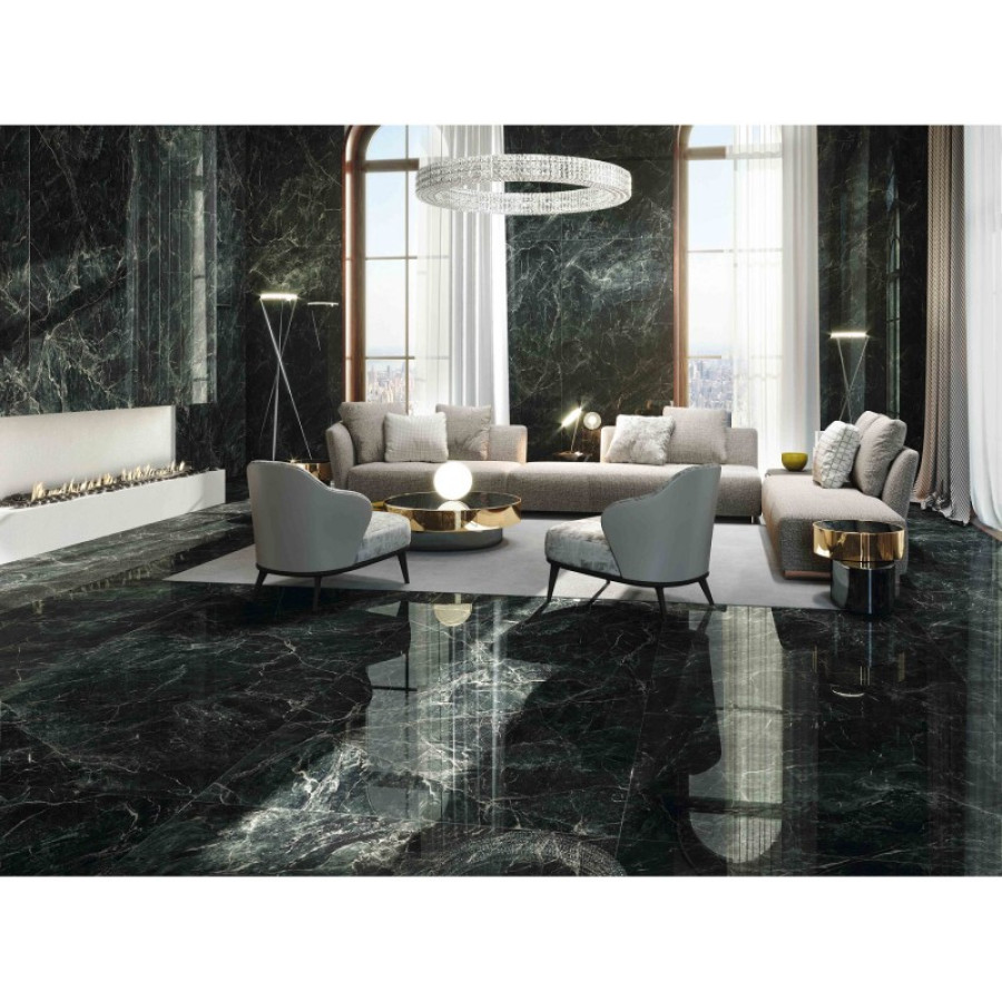 Плитка керамограніт Ape Ceramica Alpi Green Pol Rect 119x119 см - фото 3