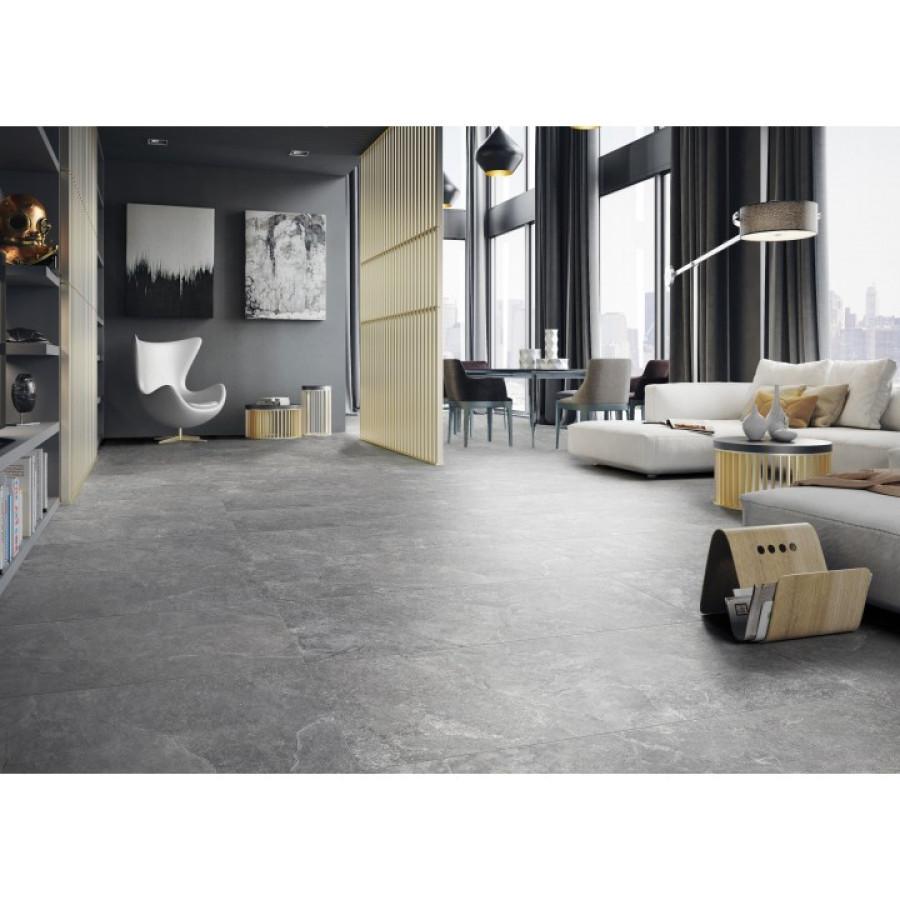 Плитка керамограніт Cerrad Fratto Gres Grafit Rect 59,7x119,7 см - фото 2