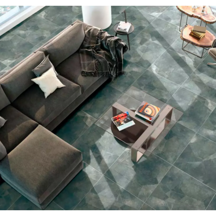 Плитка керамограніт Megagres Moonstone Hyh6188Pb Moonstone Dark Grey 60x60 см - фото 2