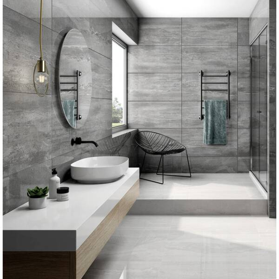 Плитка керамограніт Termal Seramik Fossil Dark Grey Full Lappato 60x120 см - фото 2