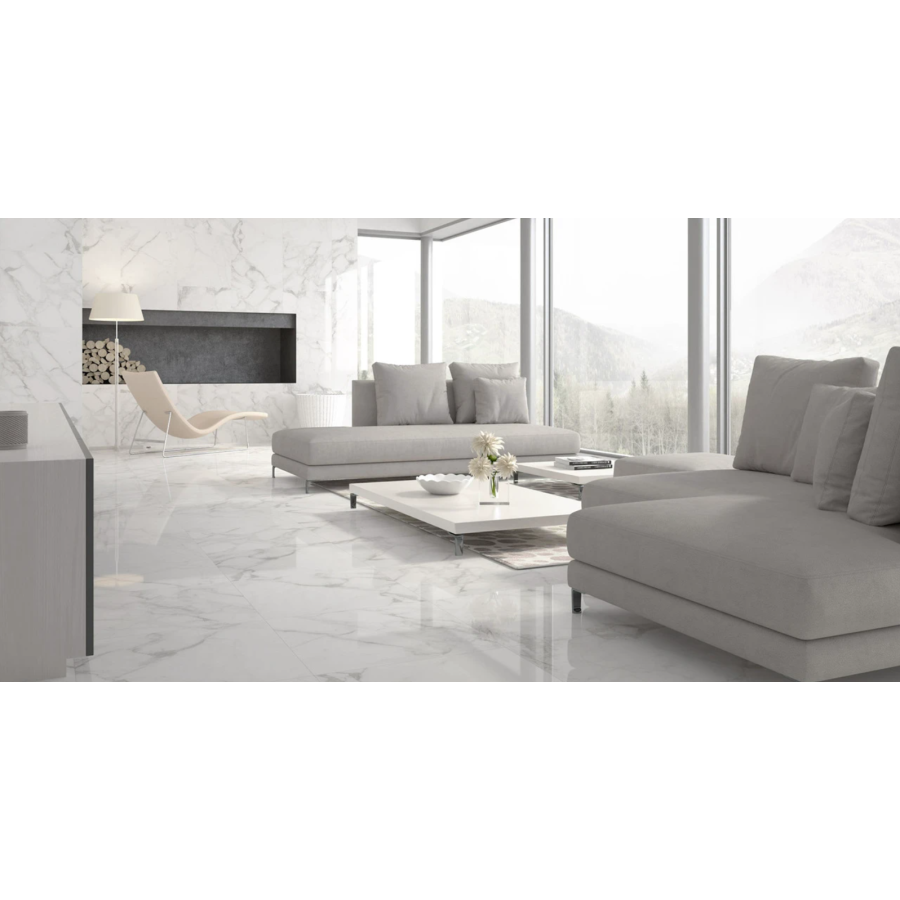 Плитка керамогранитная Golden Tile Calacatta Extra белый 607x607x10 - фото 2