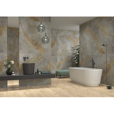 Плитка керамогранітна Cerrad Auric Light Grey RECT 597x1197x8