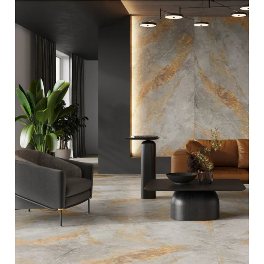 Плитка керамогранитная Cerrad Auric Light Grey RECT 597x1197x8 - фото 3