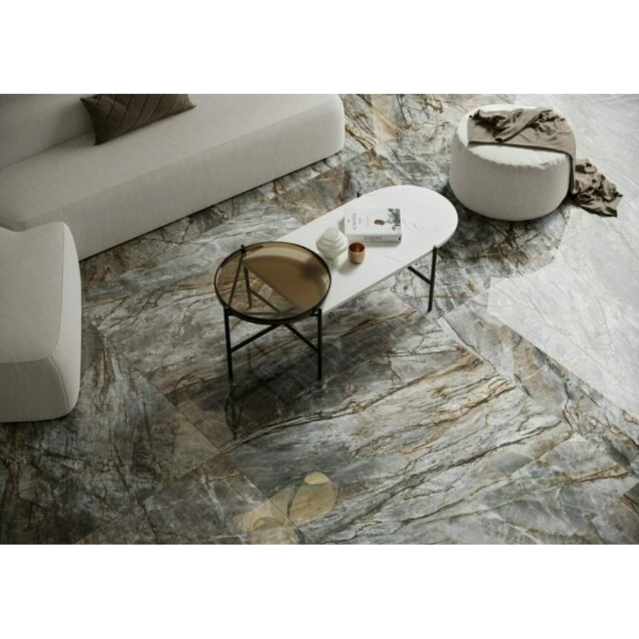 Плитка керамогранитная Cerrad Brazilian Quartzite Black POL 597x1197x8 - фото 2