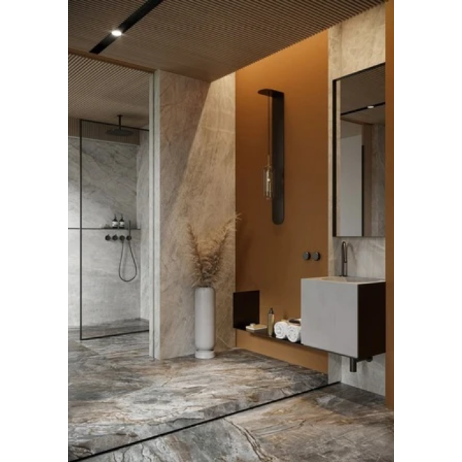 Плитка керамогранитная Cerrad Brazilian Quartzite Black RECT 597x1197x8 - фото 2