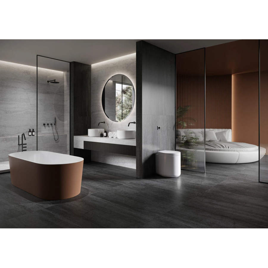 Плитка керамогранітна Cerrad Dignity Graphite RECT 597x1197x8 - фото 2