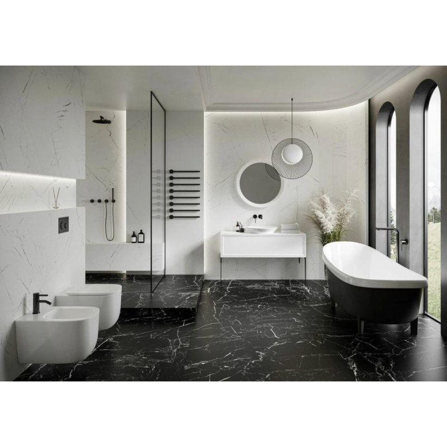 Плитка керамогранітна Cerrad Marmo Marocco Black RECT 597x1197x8 - фото 2