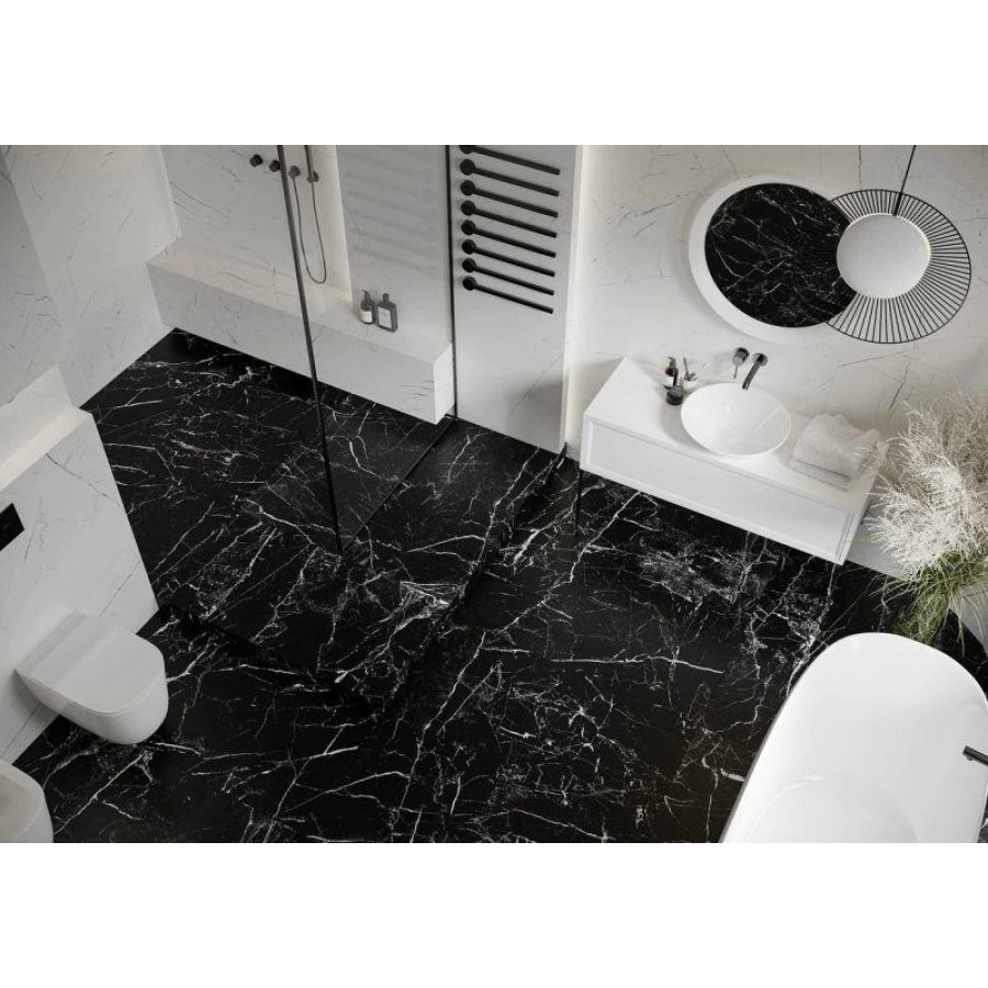 Плитка керамогранітна Cerrad Marmo Marocco Black RECT 597x1197x8 - фото 4