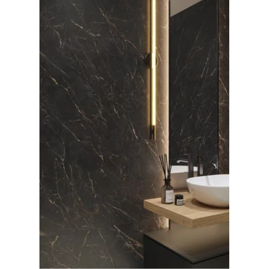 Плитка керамогранітна Paradyz Carrastone Black RECT 598x1198x8 - фото 2
