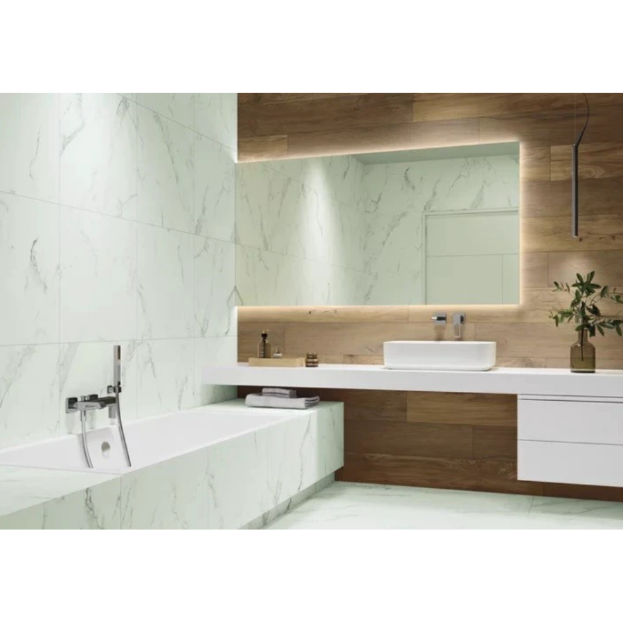 Плитка керамогранітна Paradyz Carrastone White RECT 598x1198x8 - фото 2