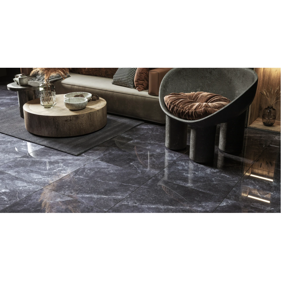 Плитка керамогранитная Golden Tile Space Stone черный RECT 600x600x10 - фото 2