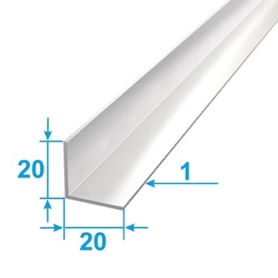 Профиль для плитки алюминиевый 20х20 серебро 3,0м