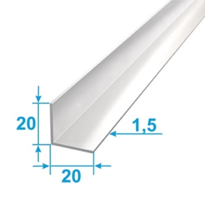 Профиль для плитки алюминиевый АК20 ПАК-0025 угол 20*20 мм. серебро 3м