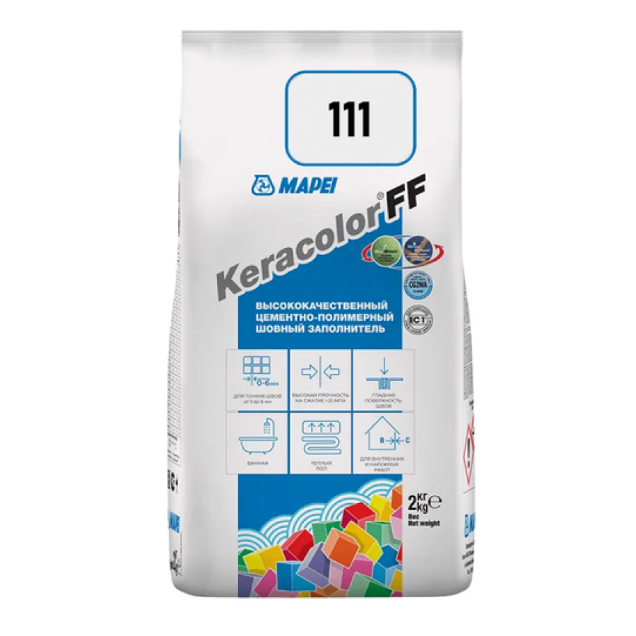 Затирка Mapei Keracolir 111/2кг срібно-сірий - фото 1