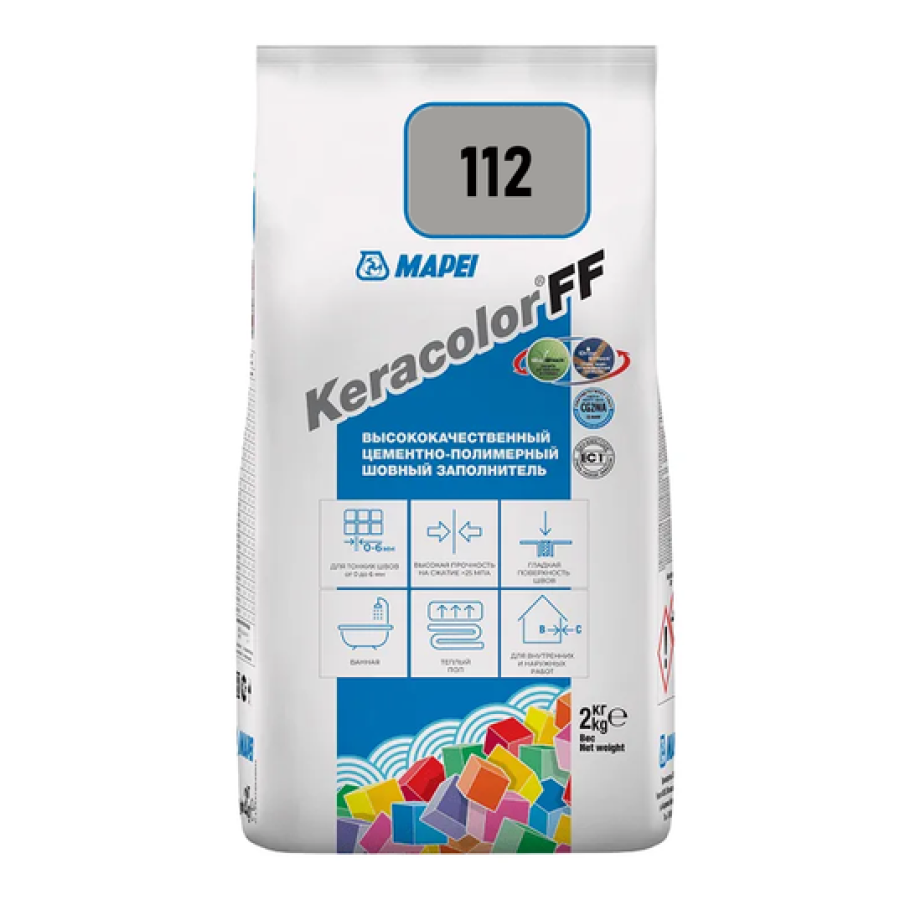 Затирка Mapei Keracolir 112/2кг середньо сіра - фото 1