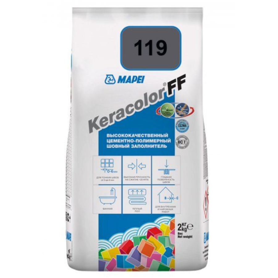 Затирка для швів Mapei Keracolor 119 Сірий лондон 2кг - фото 1