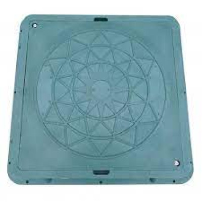 Люк п/п Прямоугольный зеленый (легкий с замком) 490*540 (А-15)