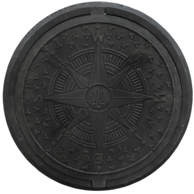 Люк п/п круглый черный/серый (легкий) садовый