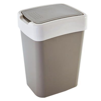 Мусорное ведро "Евро" 18 л (белая роза-какао)