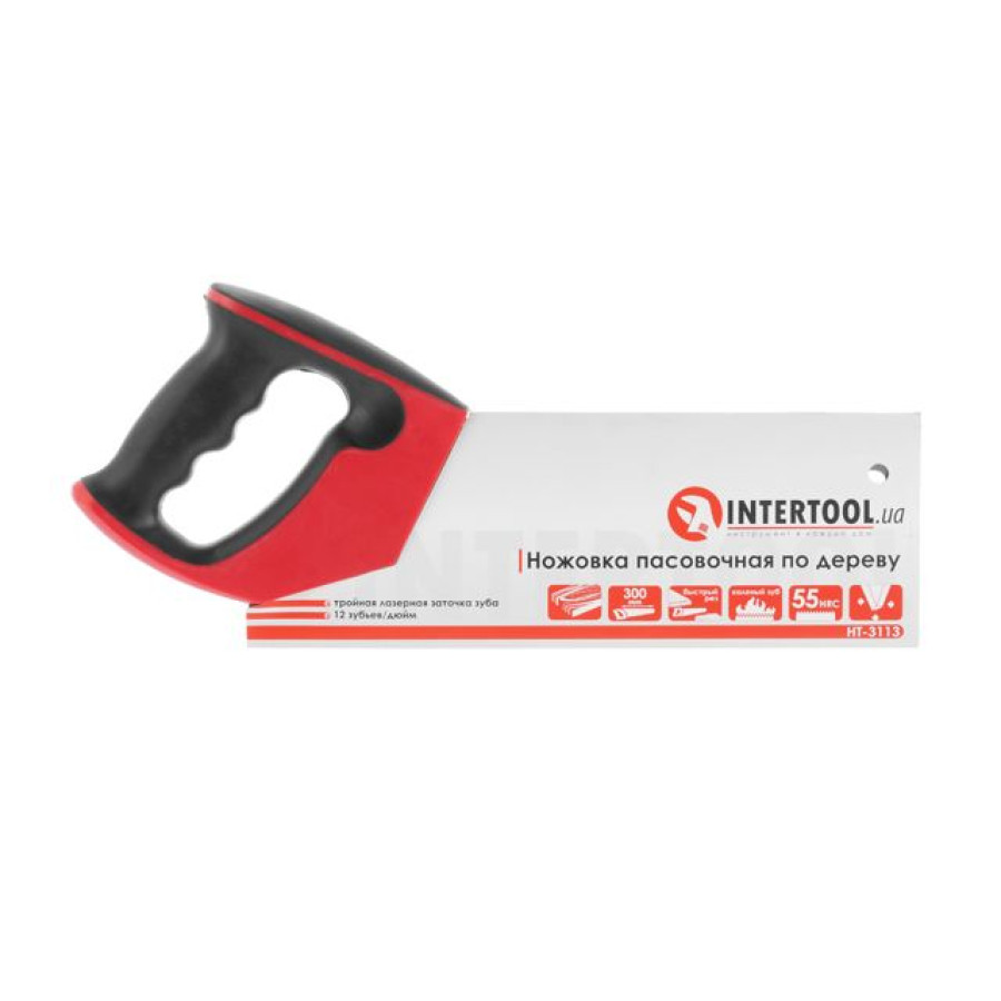 Ножівка по дереву пасовочна Intertool - 300мм*12Т*1*3д - фото 6